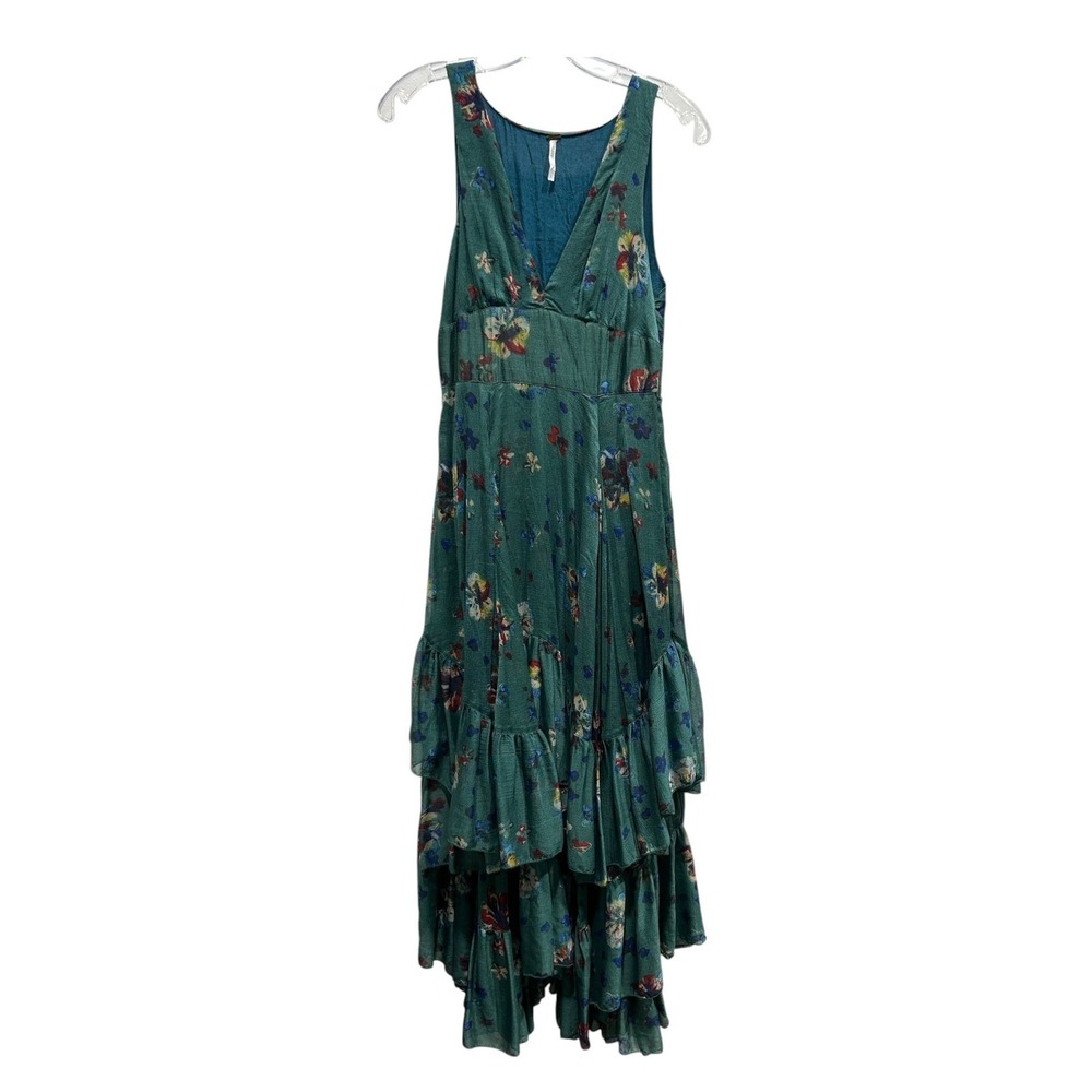 Free People Catching Glances Cottagecore Floral Ruffle Dress Size 2 whimsy boho - Picture 2 of 6